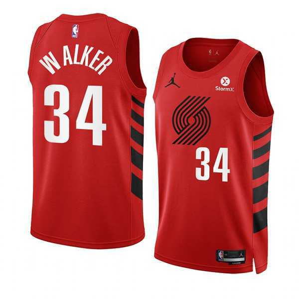 Men%27s Portland Trail Blazers #34 Jabari Walker 2022-23 Red Statement Edition Swingman Stitched Basketball Jersey Dzhi->portland trailblazers->NBA Jersey